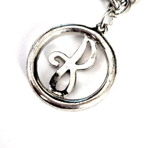 Jaclyn Smith Silver Tone Cable Chain Bracelet w/ Initial J Rhinestone Charm - Picture 3 of 4